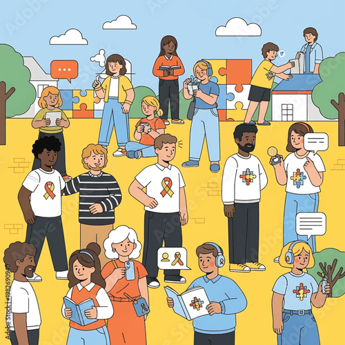 Diverse group of people standing together 2.