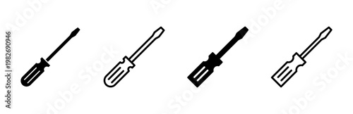Screwdriver icon set. tools icon vector