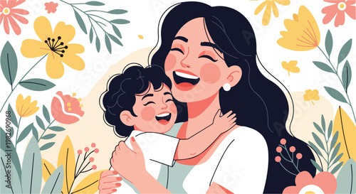 Woman Hugging Little Boy 1.