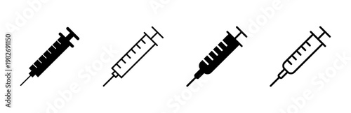 Syringe icon set. injection icon vector.