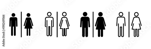 Toilet icon set. restrooms icon vector. bathroom sign. wc, lavatory