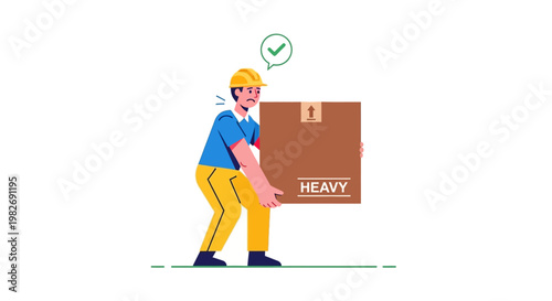 Manual handling technique for lifting heavy boxes correctly with proper posture and safety to prevent back injuries