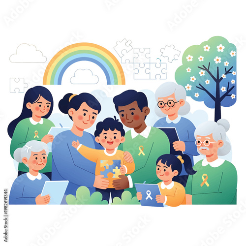 Diverse group of people together 1.
