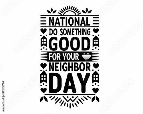 Neighbor Kindness Day Vector Illustration, Community Support and Friendly Neighbors Concept Design