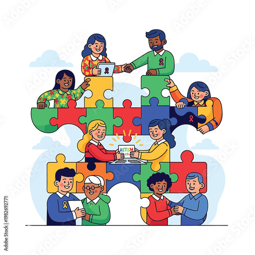 Canvastavla Diverse group of people working together.