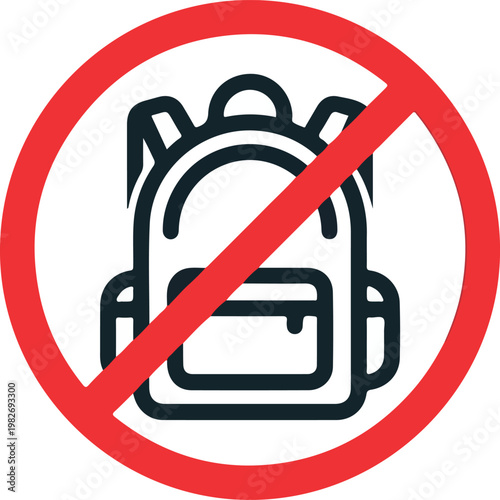No Backpacks Allowed Sign Icon