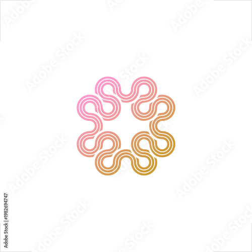 An intricate monolinear geometric pattern blending floral motifs with celtic knot styles. This elegant emblem is perfect for luxury wellness spas, organic beauty brands, and high-end hospitality corp