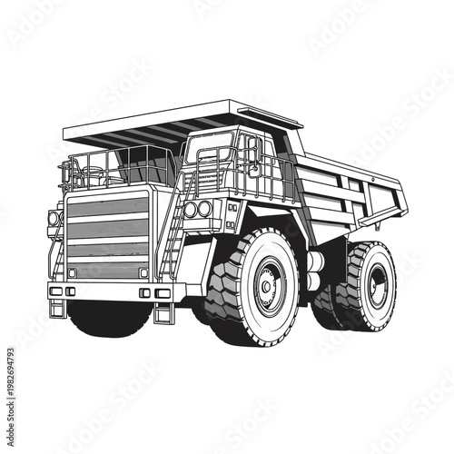 Heavy Duty Mining Dump Truck - Industrial Haulage Vehicle Illustration