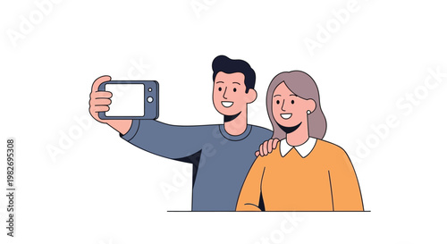 Two friends taking selfie with smartphone smiling happy together
