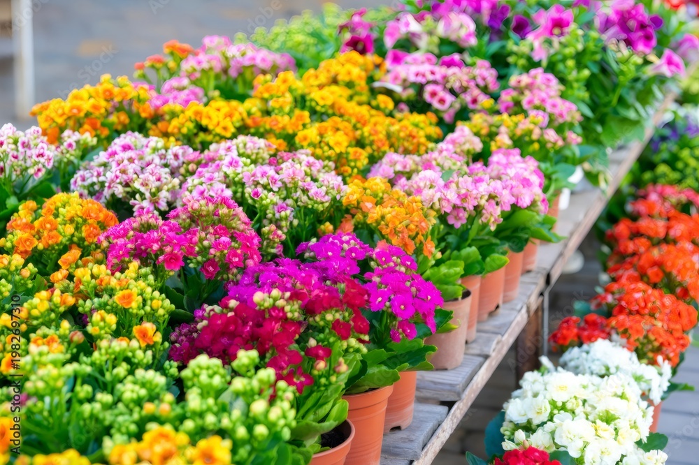 Obraz premium Kalanchoe flowers blooming in variety of colors