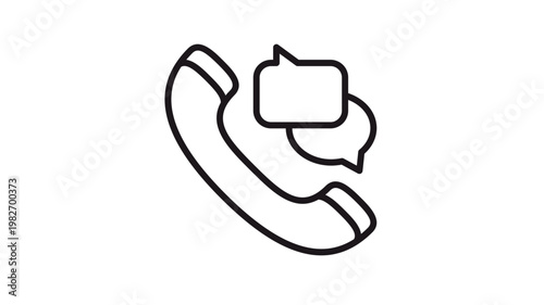 Photos Telephone handset and speech bubbles vector icon illustration