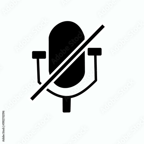 mute icon call illustration cross on mic content creator