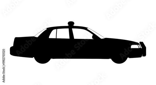 Silhouette of a classic sedan car side profile against a white background
