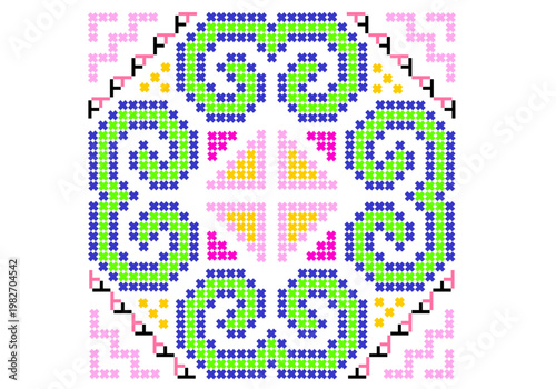 Hmong traditional clothes patter background.