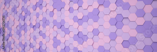 Illustation of purple color hexagons - abstract background - wallpaper.