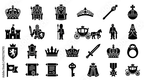 Royalty Symbols and Medieval Emblems Collection for Historical and Nobility Themes