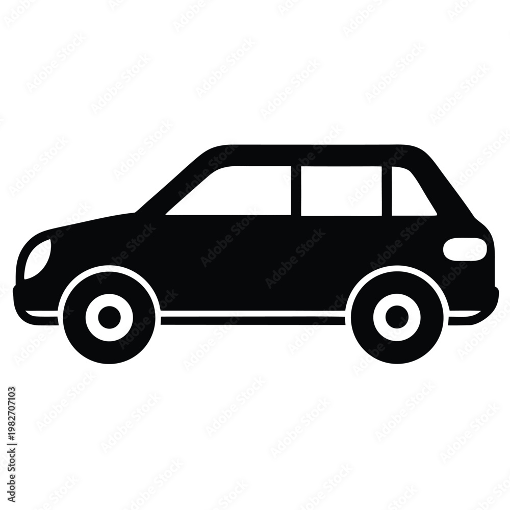Fototapeta premium Colorful car icon on white background silhouette