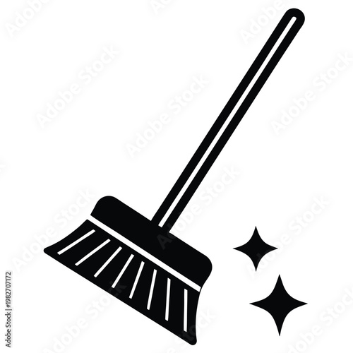 Cleaning icon on white background with silhouette cleaning icon on white background eps silhouette