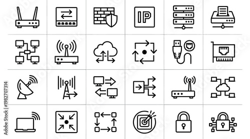 Vector Illustration of Data Network and Technology Connectivity Concept