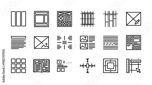 Vector Icon Set Of Office And Technology Symbols For Digital Design
