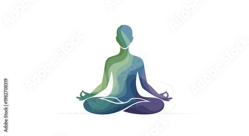 yoga meditation illustration lotus position colorful silhouette