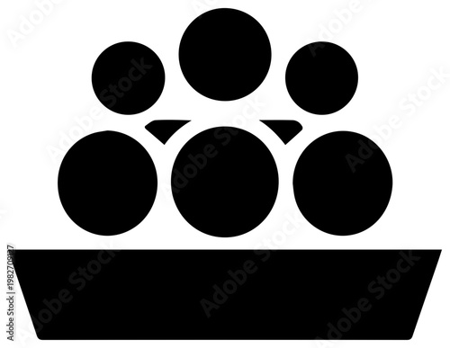 Stylized black silhouette icon representing a diverse group of people or a team of volunteers standing together in a unified formation symbolizing community and collaboration