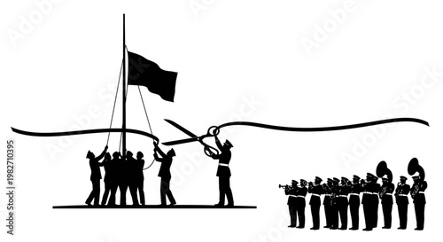 Grand Opening Ceremony: Ribbon Cutting with Military Band