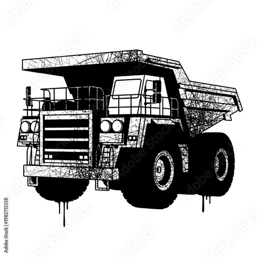 Heavy Duty Mining Dump Truck - Industrial Vehicle Illustration