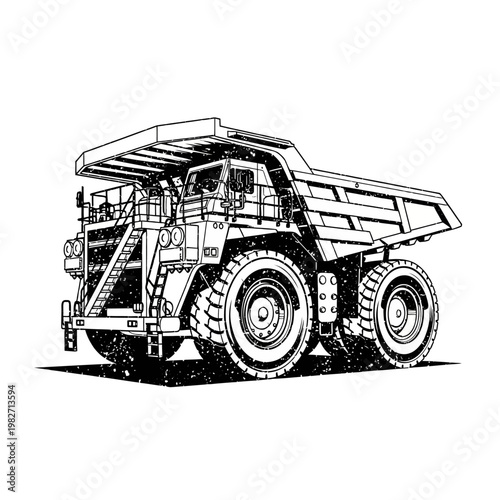 Massive Mining Dump Truck, Heavy Duty Haulage Vehicle, Industrial Equipment