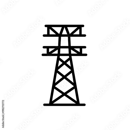 Minimalist power pole electric line vector icon