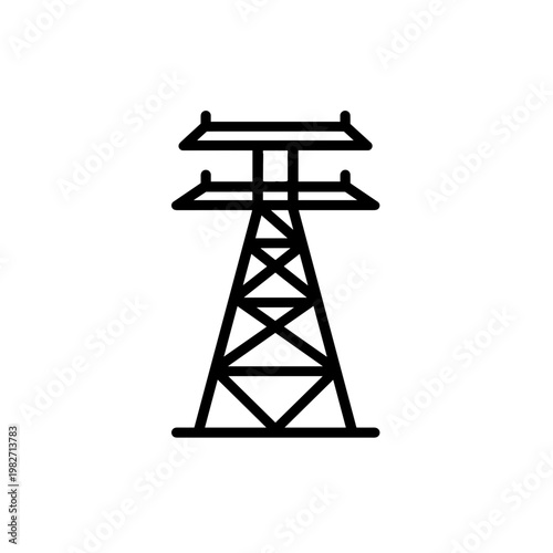 Minimalist power pole electric line vector icon
