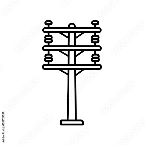 Minimalist power pole electric line vector icon