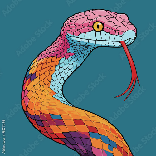 Colorful Abstract Snake Illustration Very good content.