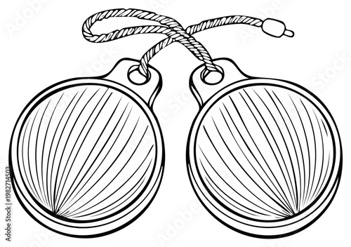 Illustration of a pair of castanets, a traditional musical instrument