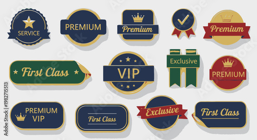 Collection of Premium Quality Badges and Labels for Services