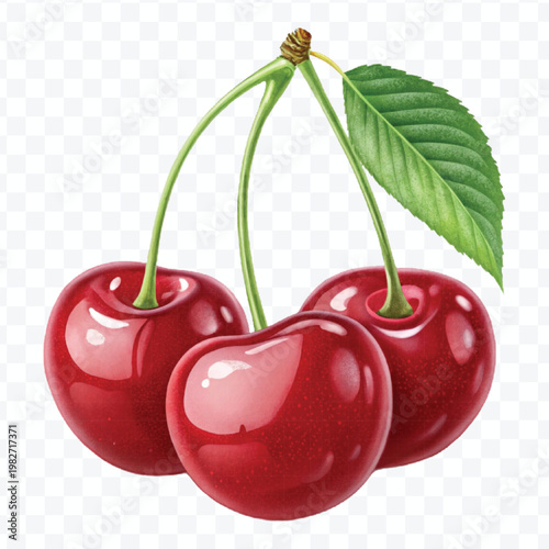 red canberry fruits in different style isolated on transparent background