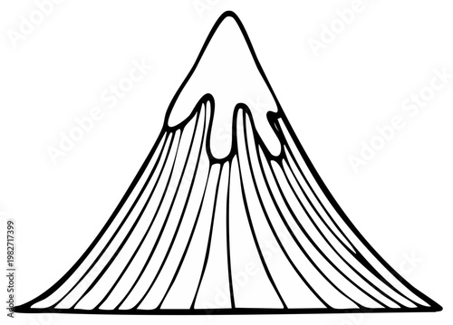 Mountain peak, stylized illustration, linear design