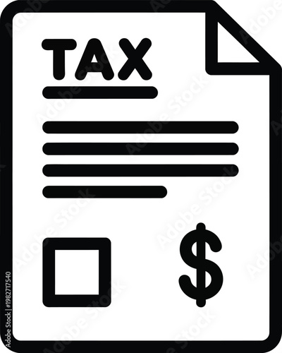 Tax document icon with dollar sign and checkbox
