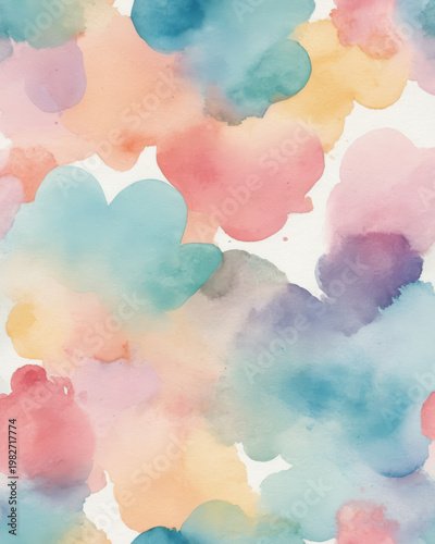 Pastel watercolor heart abstract soft mood with gentle gradient colors expressing whimsy and calm across a light canvas