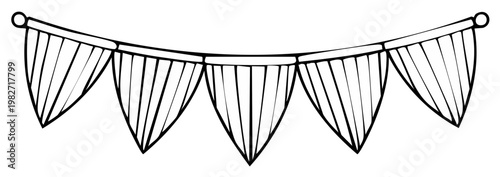 Outline illustration of a banner, perfect for celebration and festive occasions