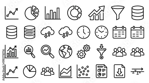 Business Data Analysis and Growth Charts Illustration for Financial Reports
