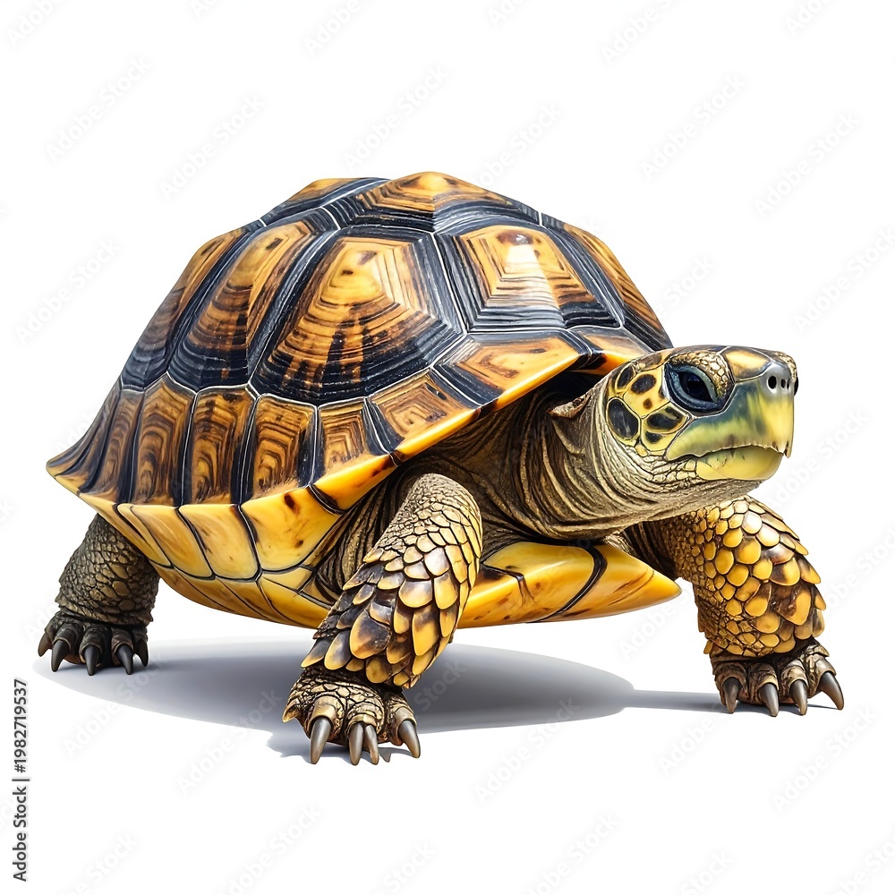 Obraz premium A turtle with a brown and yellow shell
