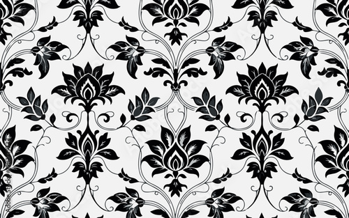 Lotus repeat textile pattern for fabric printing