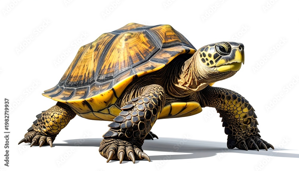 Obraz premium A turtle standing on a white surface