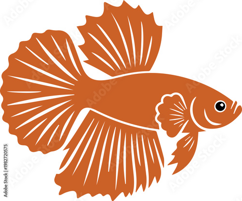 Betta fish profile with fins and scales