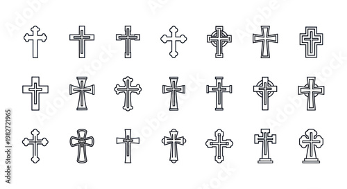 Collection of Christian Cross Symbols - Various Designs