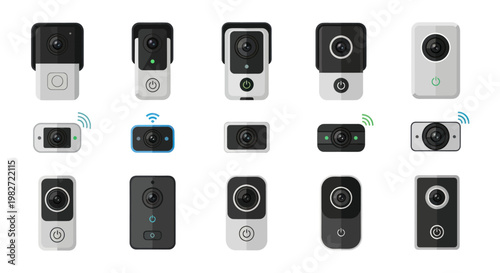 Collection of Modern Smart Security Cameras and Surveillance Devices