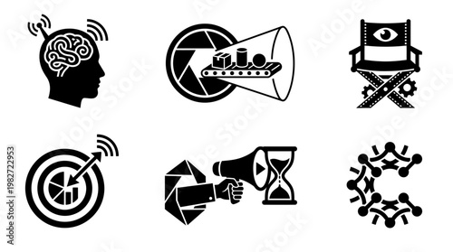 Vector Illustration of Creative Brainstorming and Technology Concepts for Innovation and Strategy