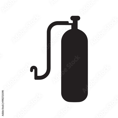 very simple flat and single minimalist Oxygen Tank Silhouettes in black on a white background
