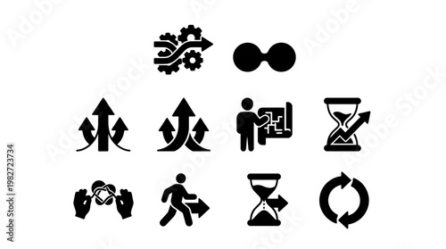 Vector Icon Set Showing Environmental Climate Change and Sustainability Symbols